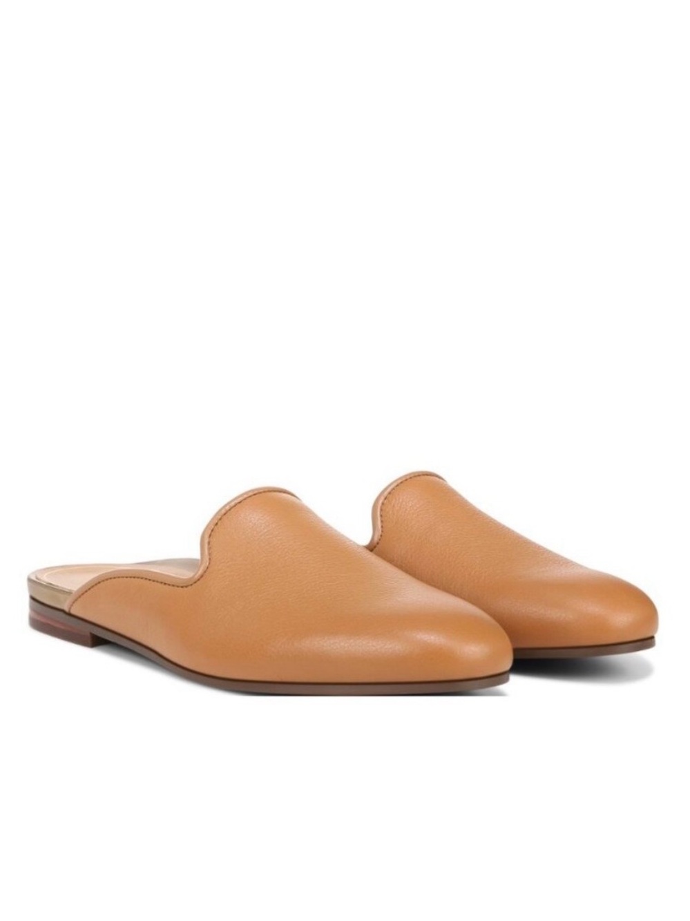 Vionic Willa Leather Flat Mules – Tan / Camel – Size 9